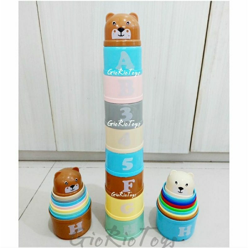 Jual Mainan Anak Susun Gelas Warna Warni Cangkir - Stack Cup Gelas ...