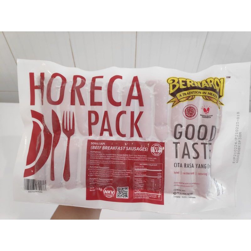 Jual Bernardi Horeca Pack Sosis Sapi 1kg Vp Shopee Indonesia