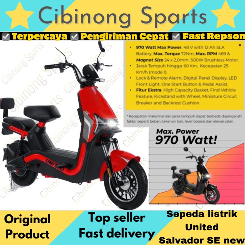 Jual Sepeda Listrik Sepeda Motor Listrik United Salvador Se New Product