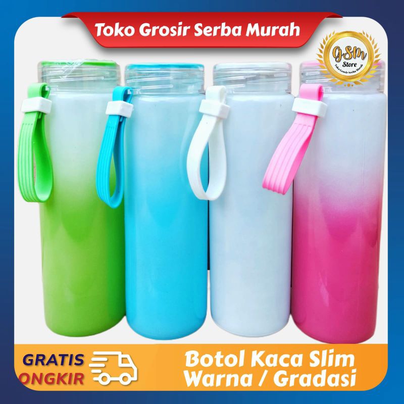 Jual MINIM PEMBELIAN 12PCS Botol Kaca Gradasi Botol Slim Warna Doff ...