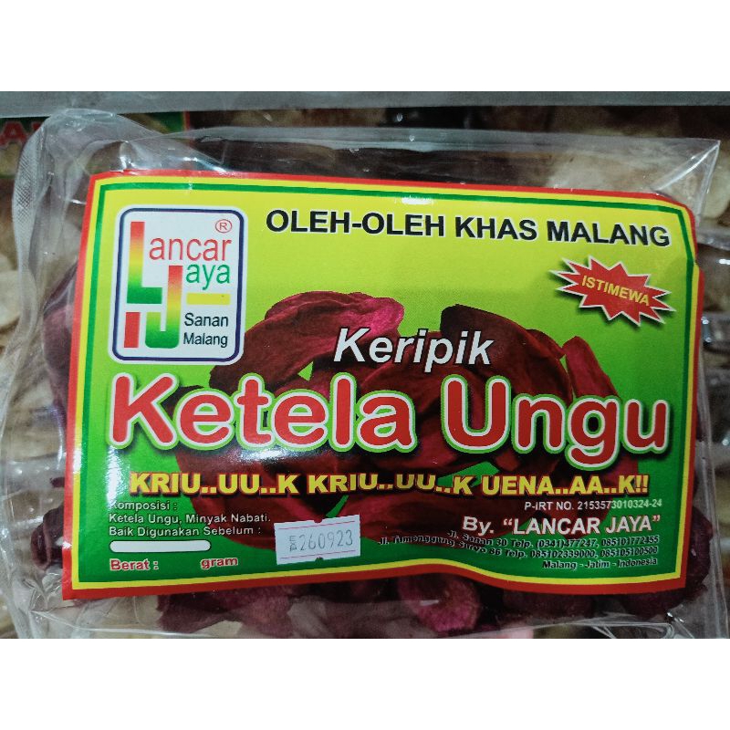 Jual Keripik Ketela Ungu Lancar Jaya Kripik Ketela Ungu Oleh Oleh Khas