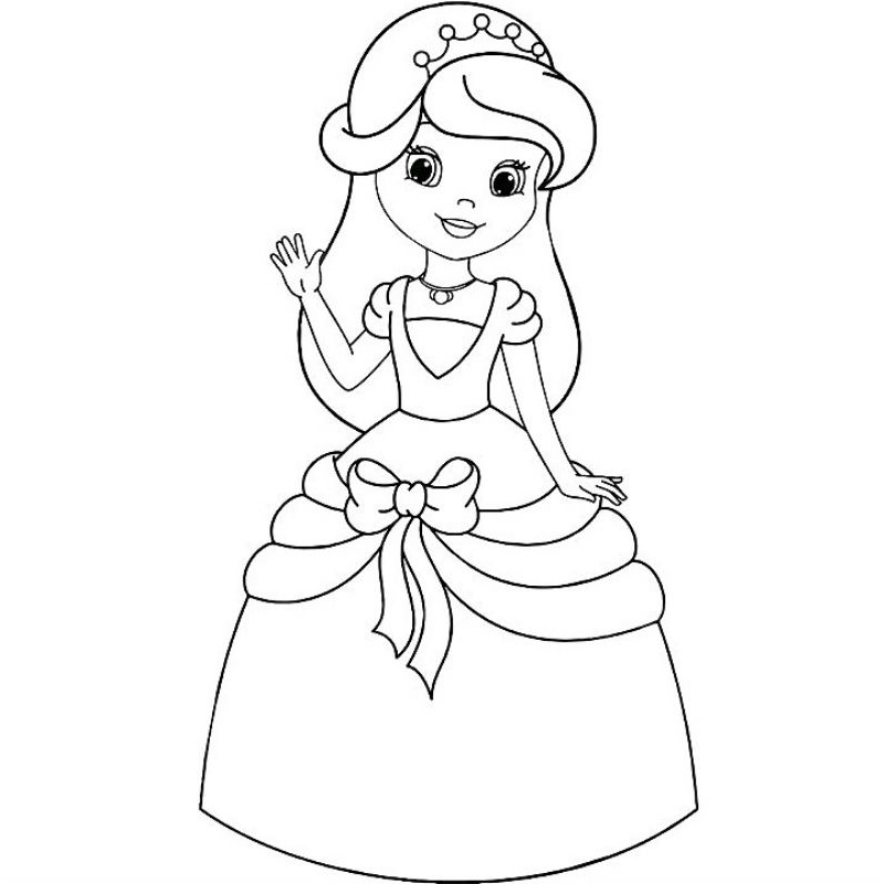Jual Gambar Sketsa Mewarnai Edisi Putri Raja Princes Barbie 02