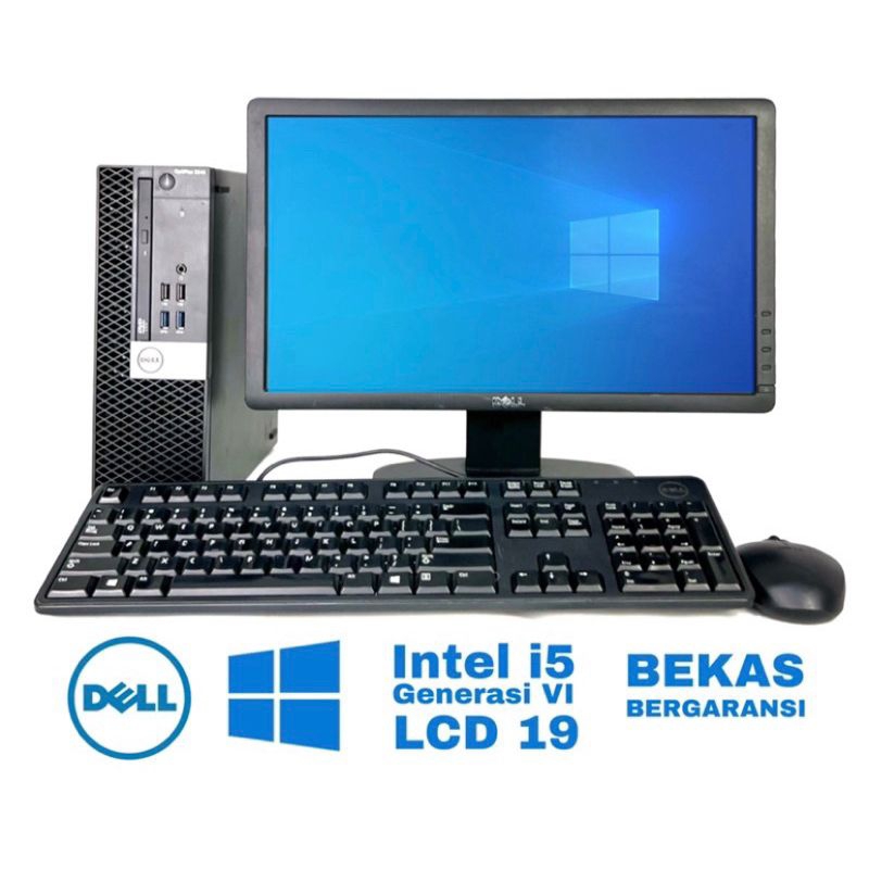 Jual PAKET CPU MURAH PC DELL 3040 CORE i5-6500 RAM DDR4 8GB SSD 256GB ...