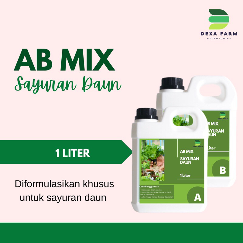 Jual Ab Mix Nutrisi Sayuran Daun Cair Pupuk Hidroponik Pekatan L Dan