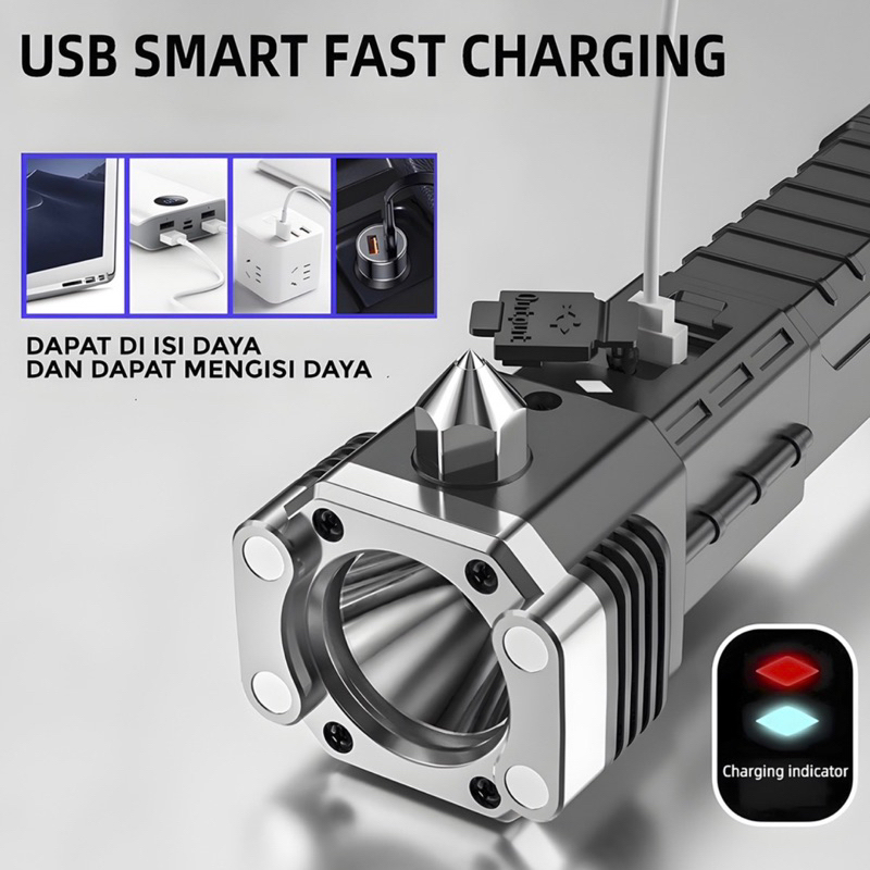 Jual SENTER LED MULTIFUNGSI HUMMER EMERGENCY PLUS 4 MAGNET / SENTER ...