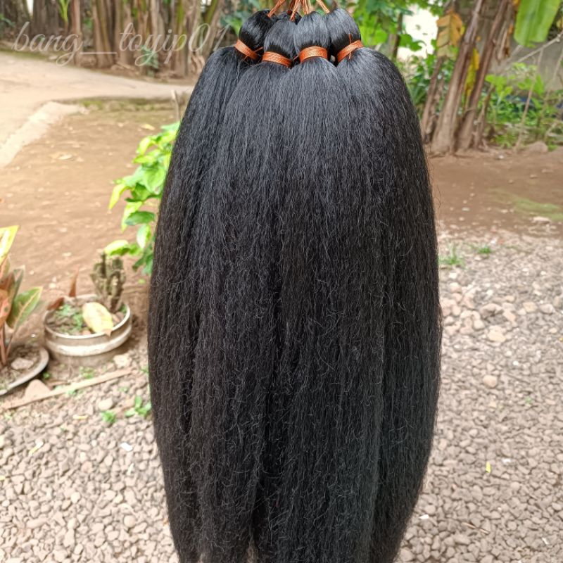 Jual Rambut cemara hitam polos halus berkualitas panjang 70cm | Shopee ...