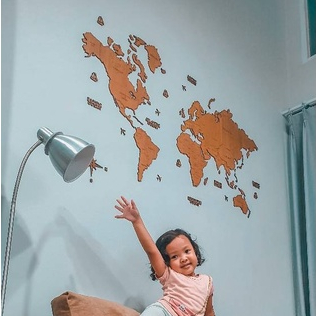 Jual PETA DUNIA KAYU (Wooden World Map) ukuran M dan L / Dekorasi ...