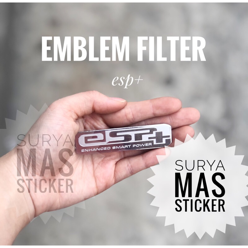 Jual emblem filter cvt honda esp hrc motor stainless chrome stenlis ...