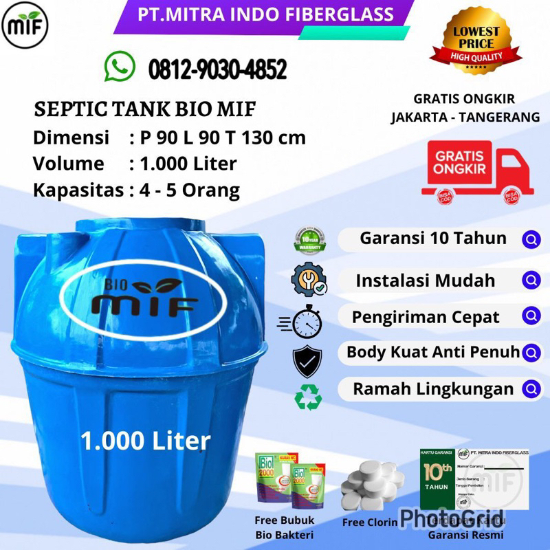 Jual Septic tank bio , biotech , biotank , biofilter , bio bos 1.000 L ...