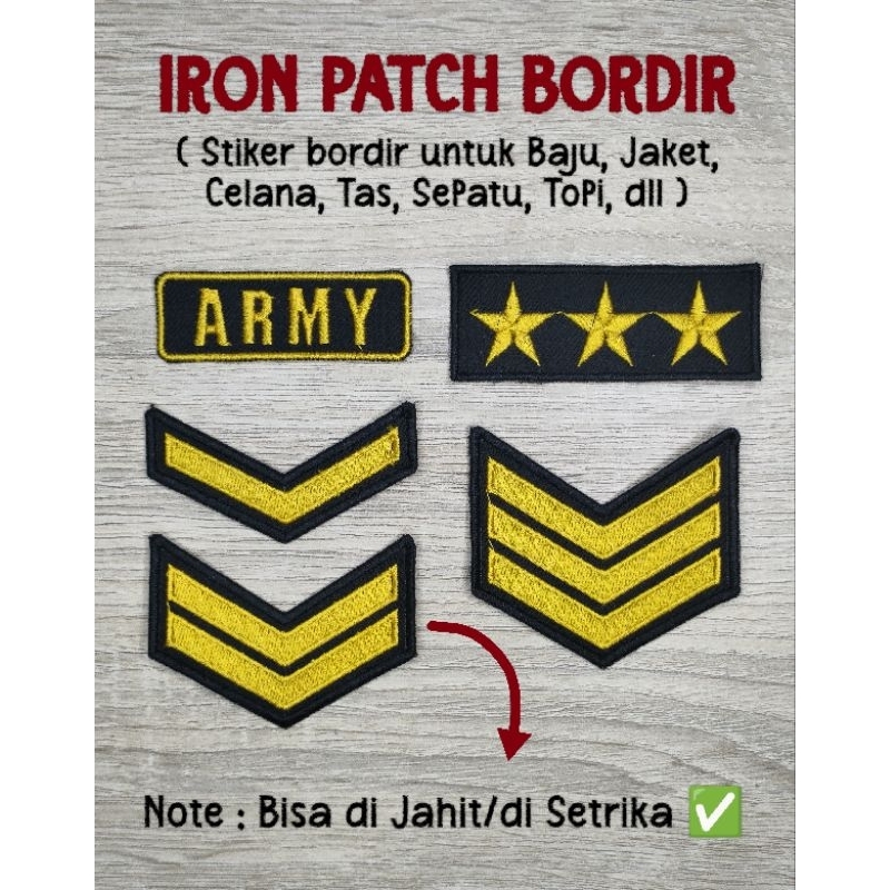 Jual ( BISA DI JAHIT \ DI SETRIKA ) Emblem Bordir Tempel Army Stiker ...