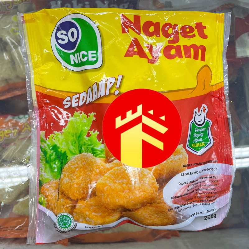 Jual SO NICE CHICKEN NUGGET 250 GR SO NICE SEDAAAP NAGET AYAM 250 GRAM ...