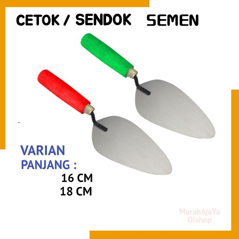 Jual Cetok Semen Sendok Semen Bahan Besi Baja Tangkai Kayu Kokoh Dan