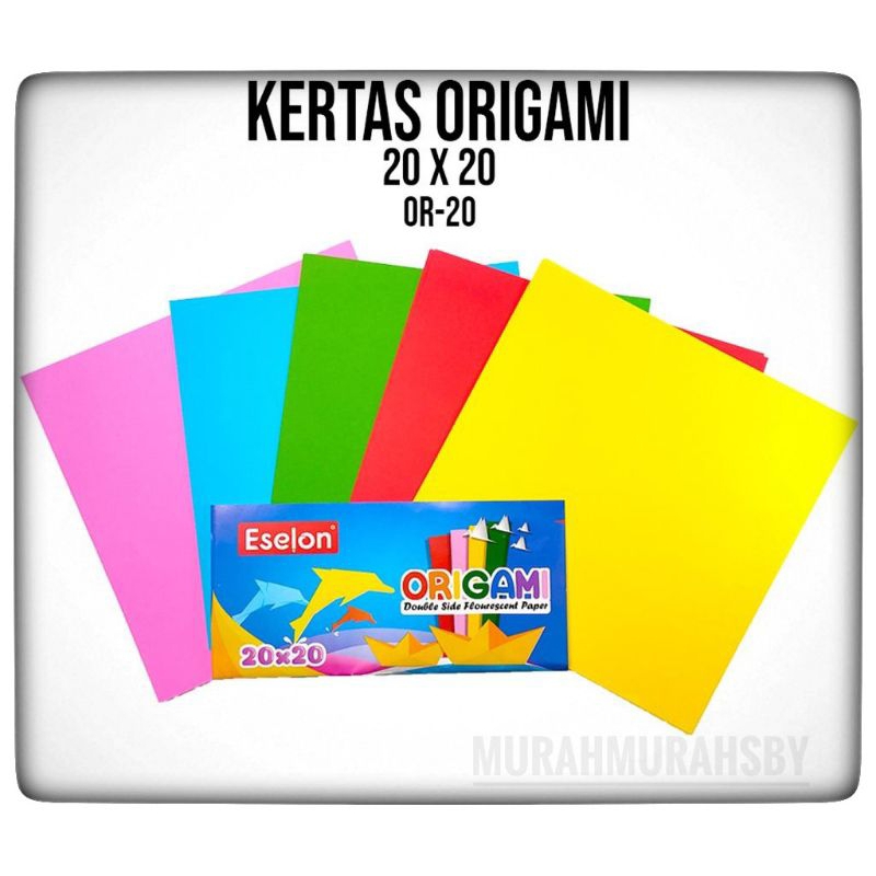 Jual Kertas Lipat Origami Paper Prime Warna Fluorescent Sisi X