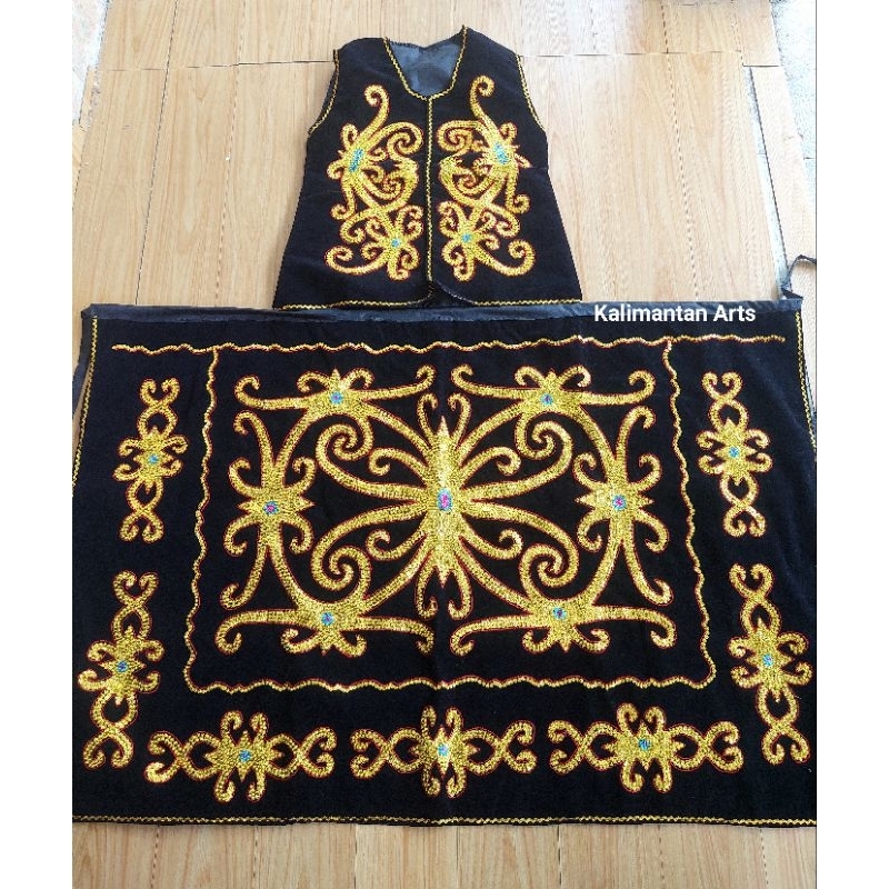 Jual Baju Adat Dayak Perempuan Dewasa Gold Payet Bahan Drill | Shopee ...
