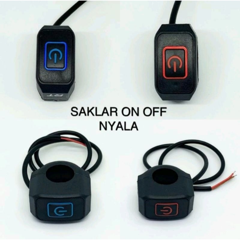 Jual Saklar Holder Tombol On Off Stang Motor Lampu Nyala Waterproof