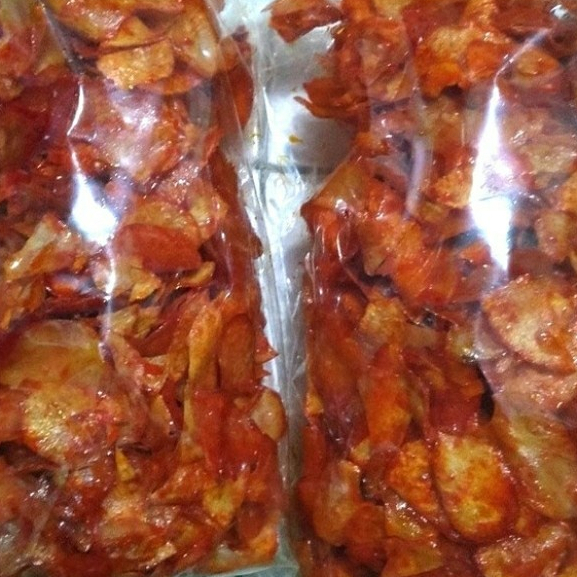 Jual Kripik Singkong Pedas Manis Kemasan Jumbo 200 Gram Tanpa Pengawet