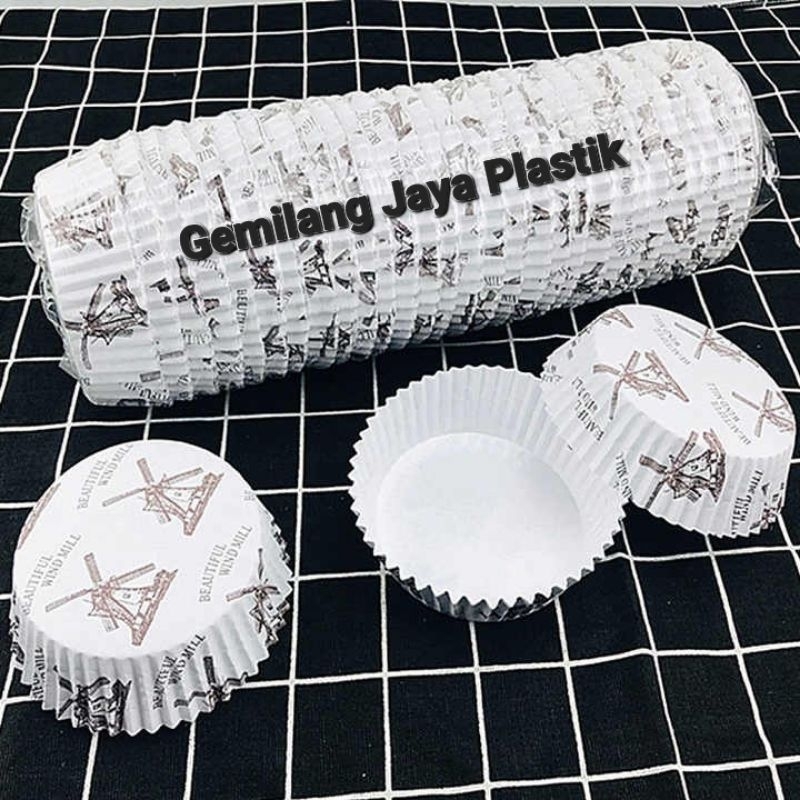 Jual Kertas Alas Roti Kue / Cup Roti Motif Kincir Angin 8cm Isi 200 pcs ...
