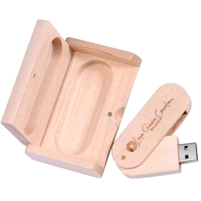 Jual FLASHDISK 8GB 16GB 32GB KAYU OVAL PUTAR + KOTAK KAYU UPSLIDE REAL ...