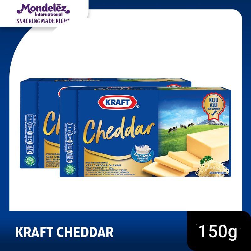 Jual Kraft Keju Cheddar Blok, 150g. Keju Asli Dari Susu New Zealand ...