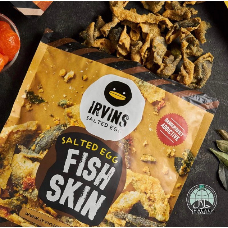 Jual Irvins Salted Egg Fish Skin 105g / Keripik Kulit Ikan Irvins ...