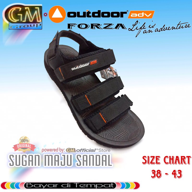 Jual Sandal Gunung Pria Dan Wanita Ban 3 Outdoor Adventure Forza Black