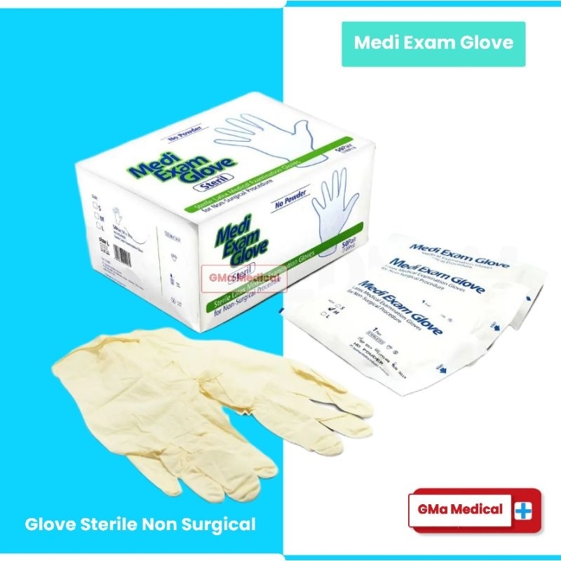 Jual Medi Exam Glove Sterile Powder Handscoon Latex Sterile Non Bedah ...