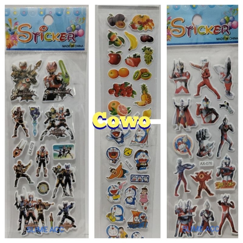 Jual Stiker Timbul Anak - Stiker Karakter Anak Cowo Cewe - Stiker 3D ...