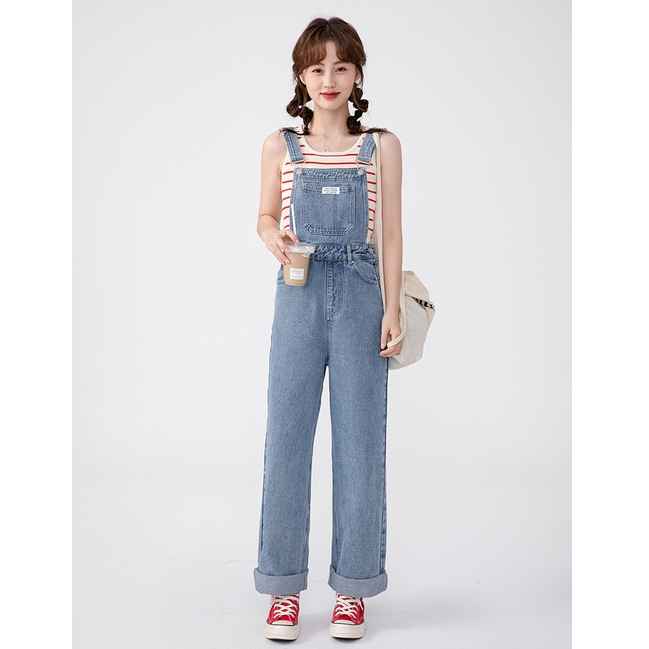 Jual Overall Jeans Wanita Biru Muda Celana Kodok Jeans Wanita Jumpsuit Jeans Wanita Realpict