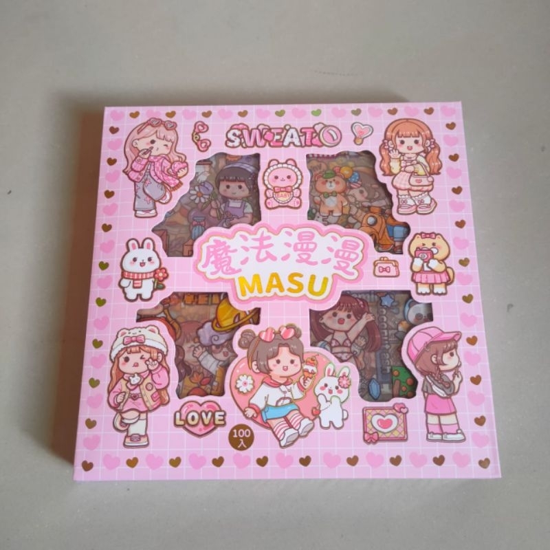 Jual Stiker Viral Kartun Momo Anne Masu Dll Korea Isi Lembar