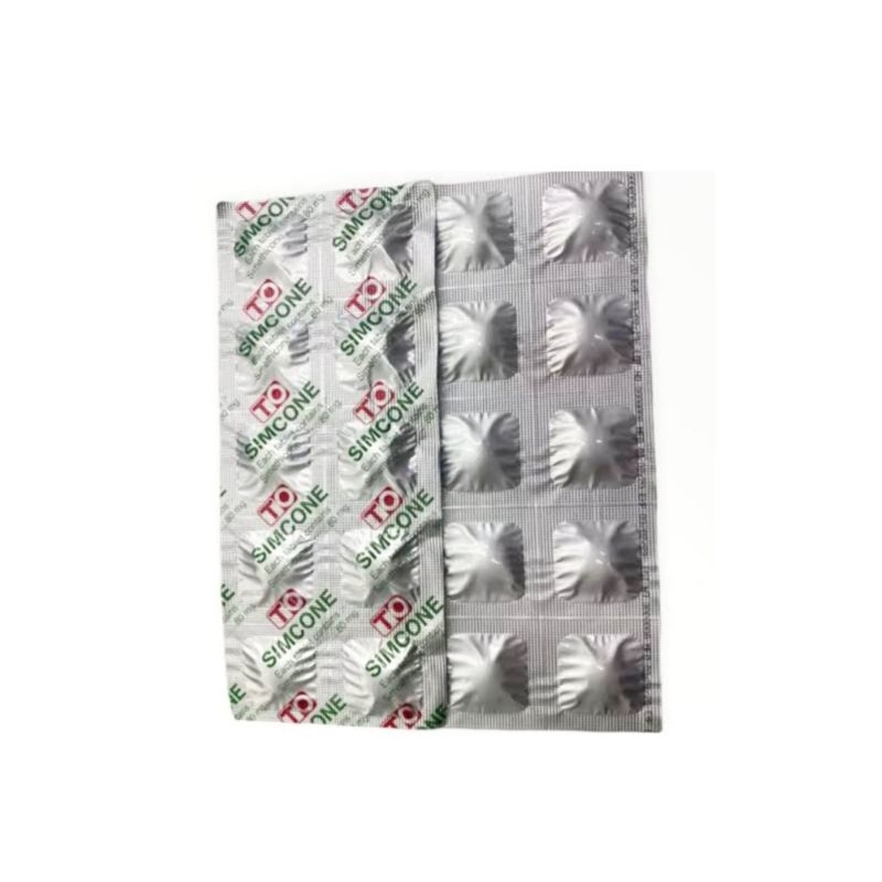 Jual Simcone Perstrip 10 tablet Simethicone 80mg Obat Sendawa dan perut ...