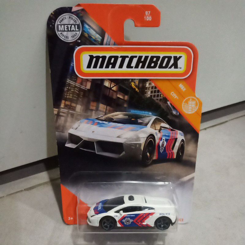 Matchbox Lamborghini Gallardo Police Car - White Die-Cast Model 69/100 - Small Collectible Toy Vehicle - View #7