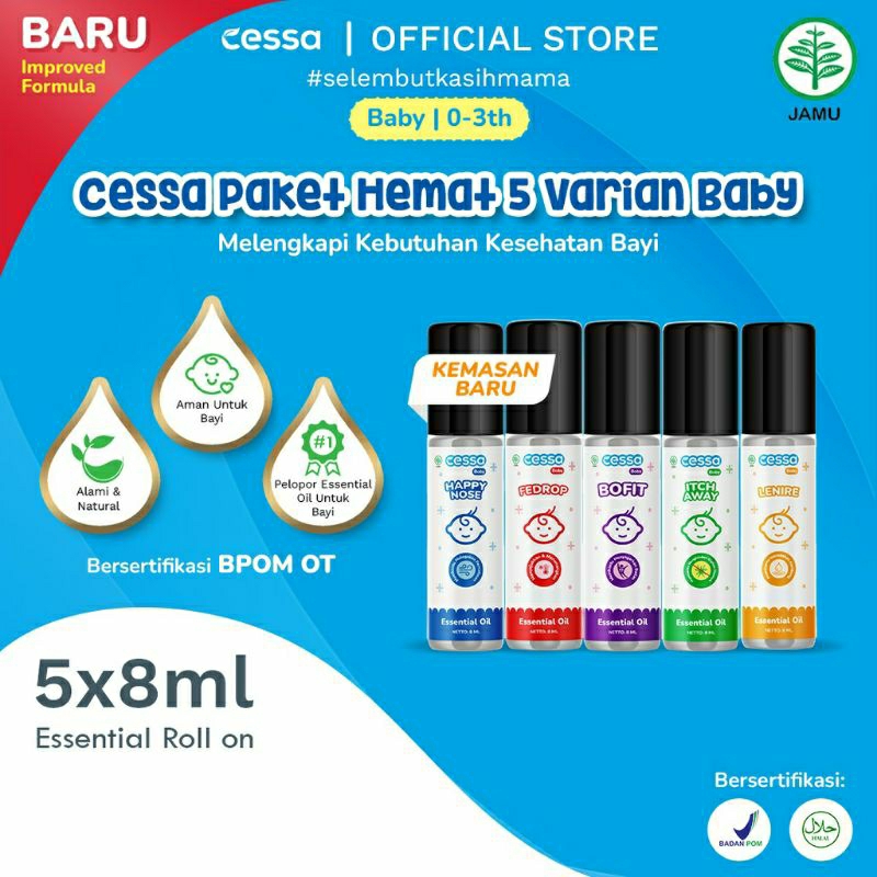 Jual CESSA essential oil buat bayi anak 02tahun, batuk pilek, demam