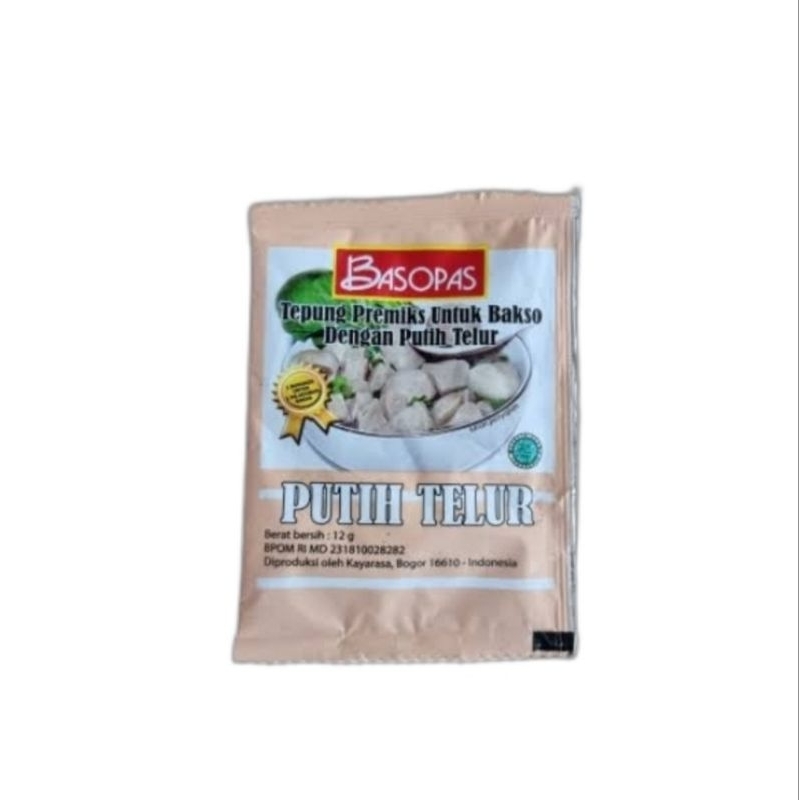 Jual Basopas Tepung Premiks Untuk Bakso Dengan Putih Telur 12 Gram 1