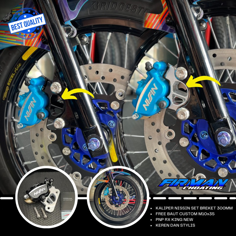 Jual KALIPER NISSIN RX KING NEW 2PISTON PLUS BREKET BRIKET FREE BAUT