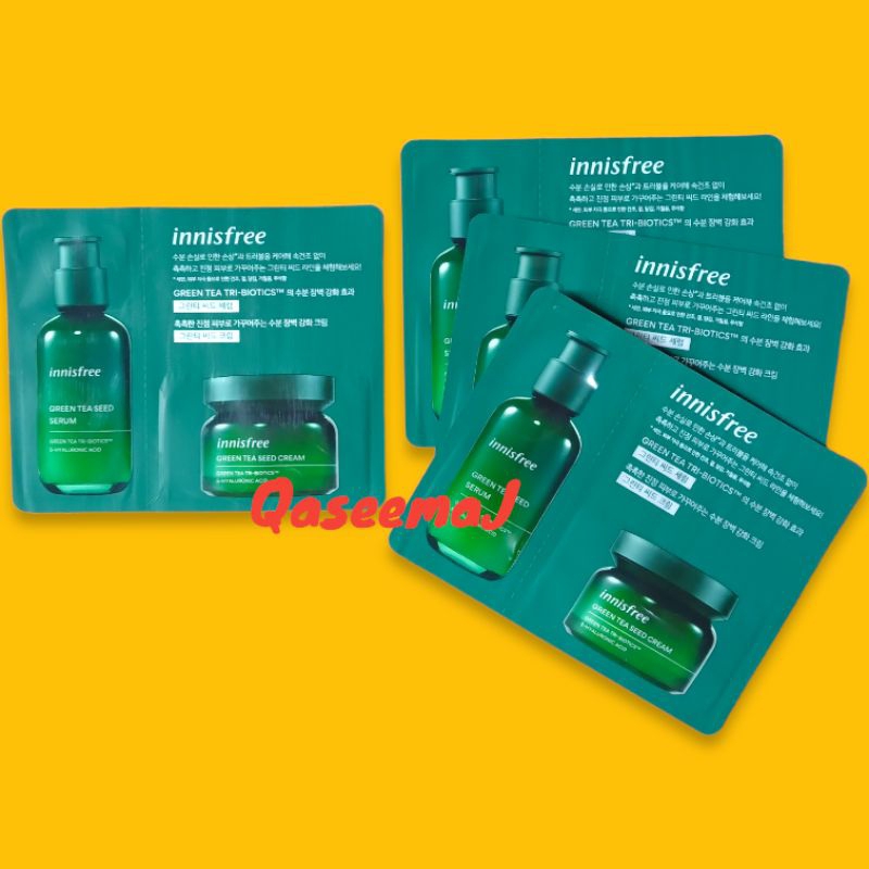 Jual INNISFREE GREEN TEA SEED SERUM AND CREAM sample sachet | Shopee ...