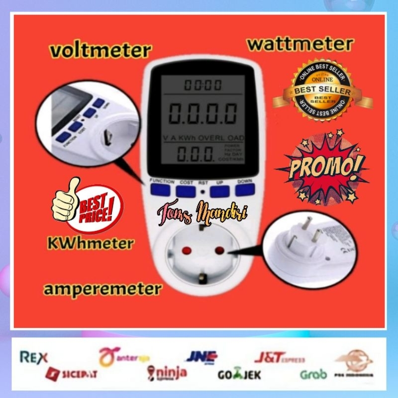Jual Alat ukur test tegangan listrik digital kwh volt watt amper meter ...