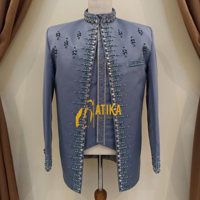 Jual beskap basofi pengantin denim semi woll murah | Shopee Indonesia