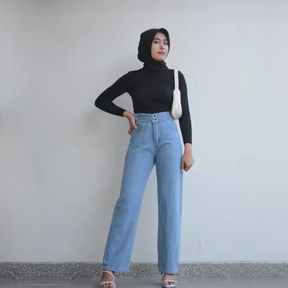 Jual CT JEANS Celana Jeans Kulot Highwaist Wanita Model Loose Pants