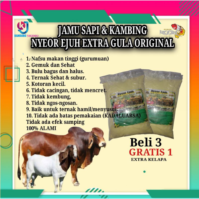 Jual Jamu Sapi Dan Kambing Nyeor Ejuh Nafsu Makan Ternak Gemuk Sehat Alami Shopee Indonesia