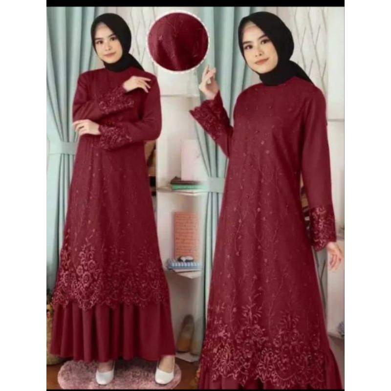 Jual GAMIS PESTA MODEL TERBARU TILE MUTIARA BUNGA BAWAH TEBAL | Shopee ...
