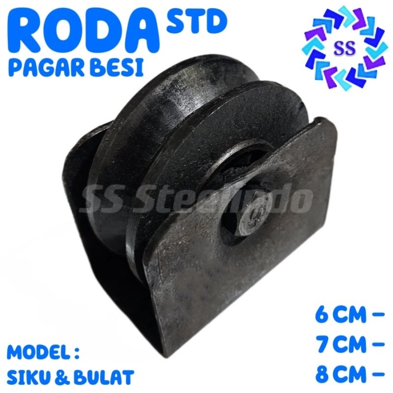 Jual RODA PAGAR BESI DORONG STD SIKU BULAT CM CM CM Shopee Indonesia