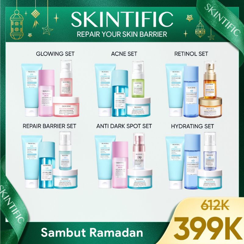 Jual Skintific Pcs With Sunscreen Paket Skincare Moisture Gel Serum Sunscreen Facial