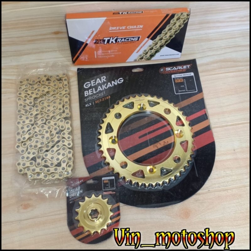 Jual gir gear set KLX 150 DTRACKER 150 Supermoto harian scarlet MX