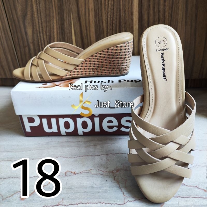 Sandal Wedges Hush Puppies Original Kulit Asli Seri (13-18)
