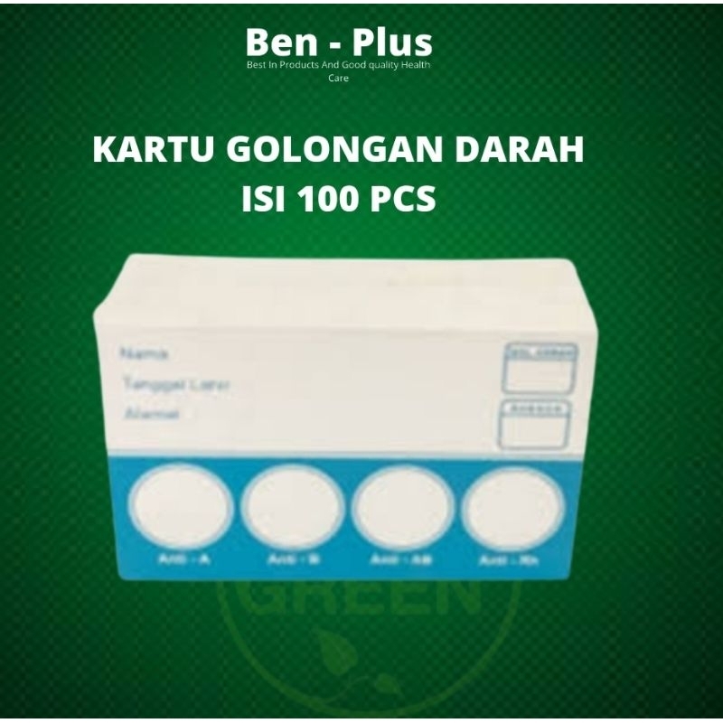 Jual Kartu Golongan Darah Isi 100pcs | Shopee Indonesia