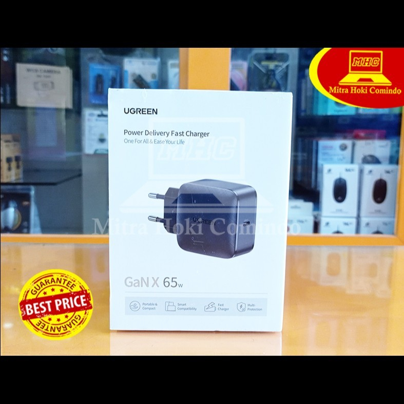 Jual ADAPTOR KEPALA CHARGER UGREEN GAN X 65W TYPE C PD BLACK CD217 ...