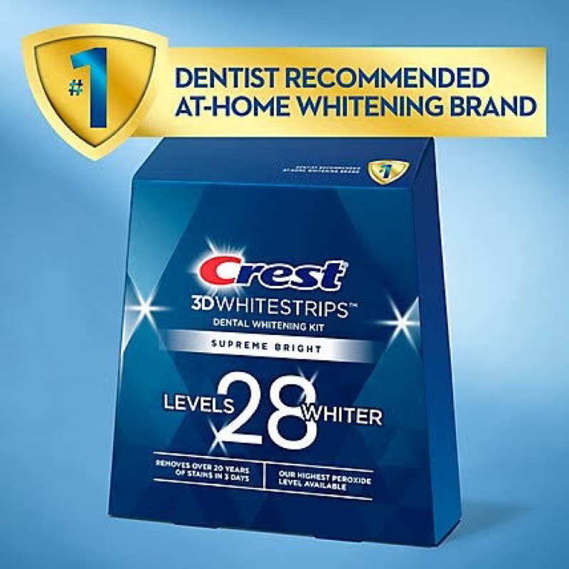 Jual CREST 3D WHITESTRIPS SUPREME BRIGHT LEVEL 28 ( 42 Strips = 21
