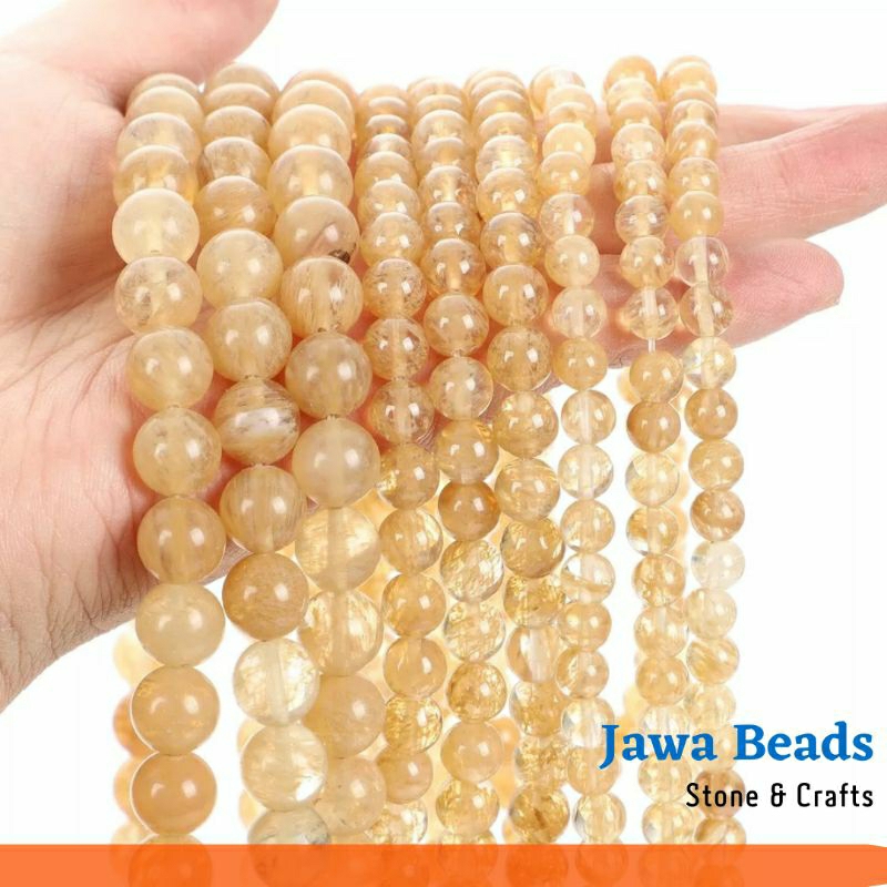 Jual Manik Batu Citrine Rambut Sendana Kuarsa Kuning Alami Gold ...