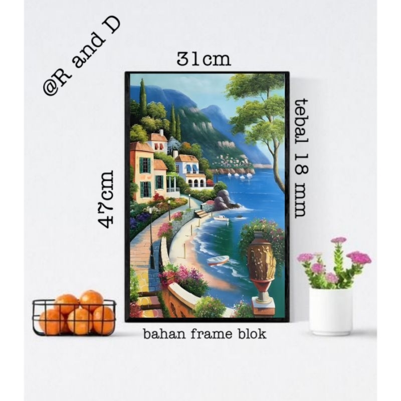 Jual Hiasan Dinding Lukisa Digital Ukuran 47x31 Lukisa Bunga Ukuran