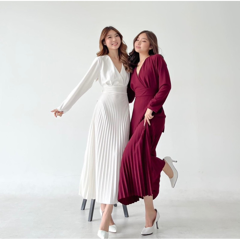 Jual NARA LONGDRESS HIJAB FRIENDLY DRESS FORMAL KOREA BUMIL